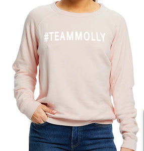 #TEAMMOLLY Women's Raglan Pullover Pink/White